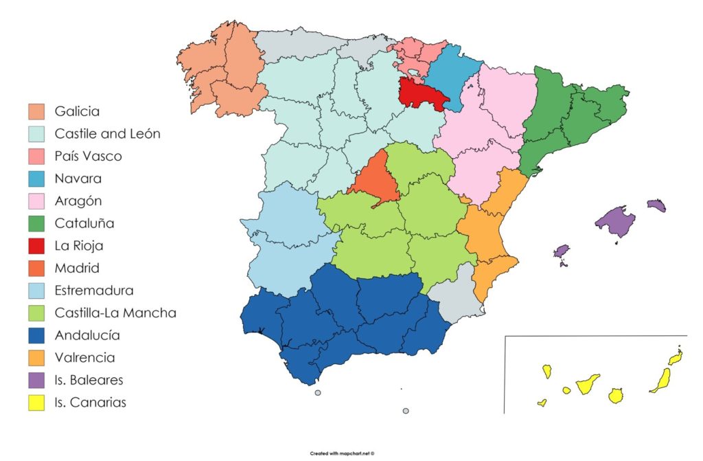 スペインの地図